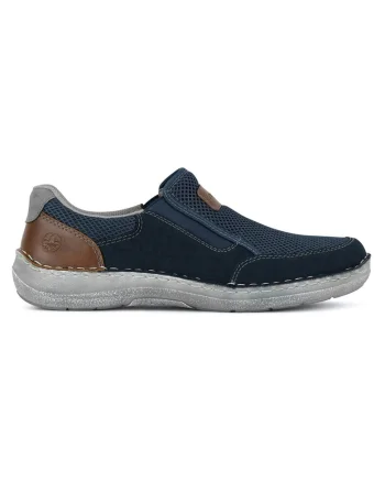 Pantofi barbati,  semi-inalti, albastru, material textil