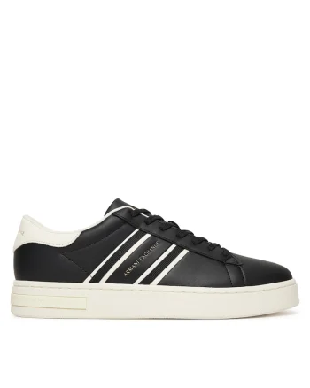 Tenisi barbati,  piele ecologica, negru, material sintetic