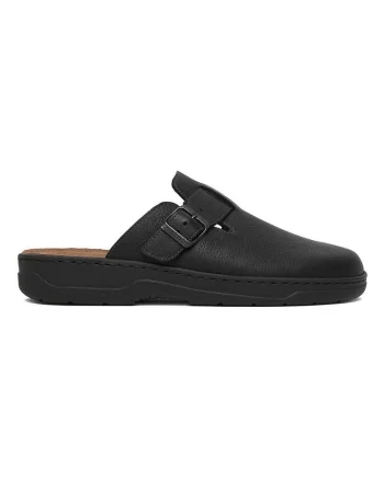 Slapi barbatesti,  piele naturala, confort, negru