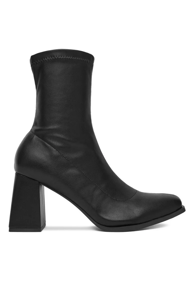 Botine de dama,  material textil, negru,