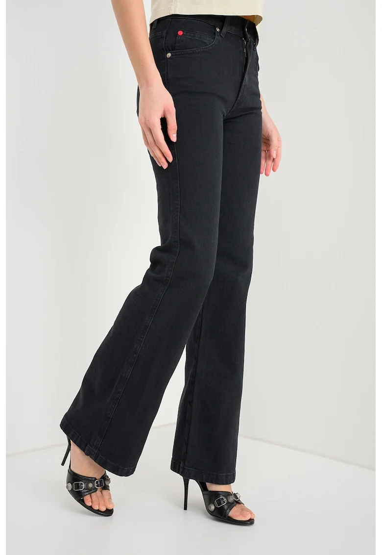 Blugi bootcut fit Estremo, Negru