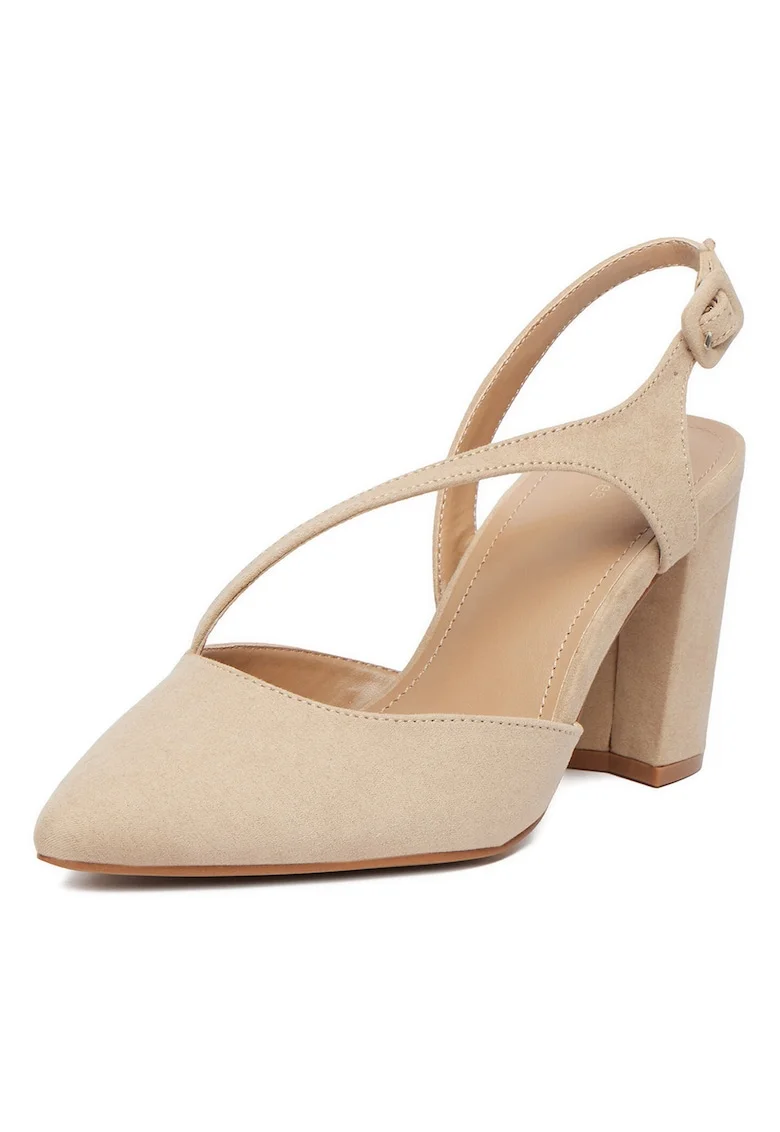 Pantofi dama,  bej, textil, Bej