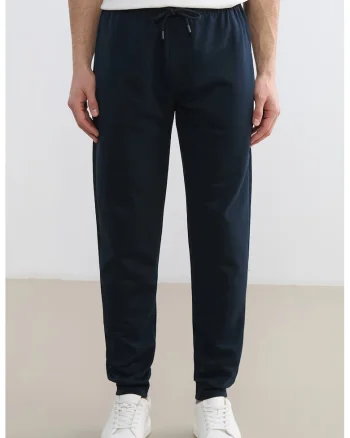 Pantaloni uni de trening cu cordon, Albastru ultramarin