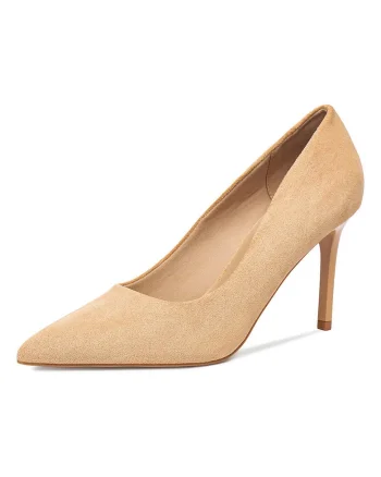 Pantofi dama,  stiletto, elegant, bej, textil, Bej