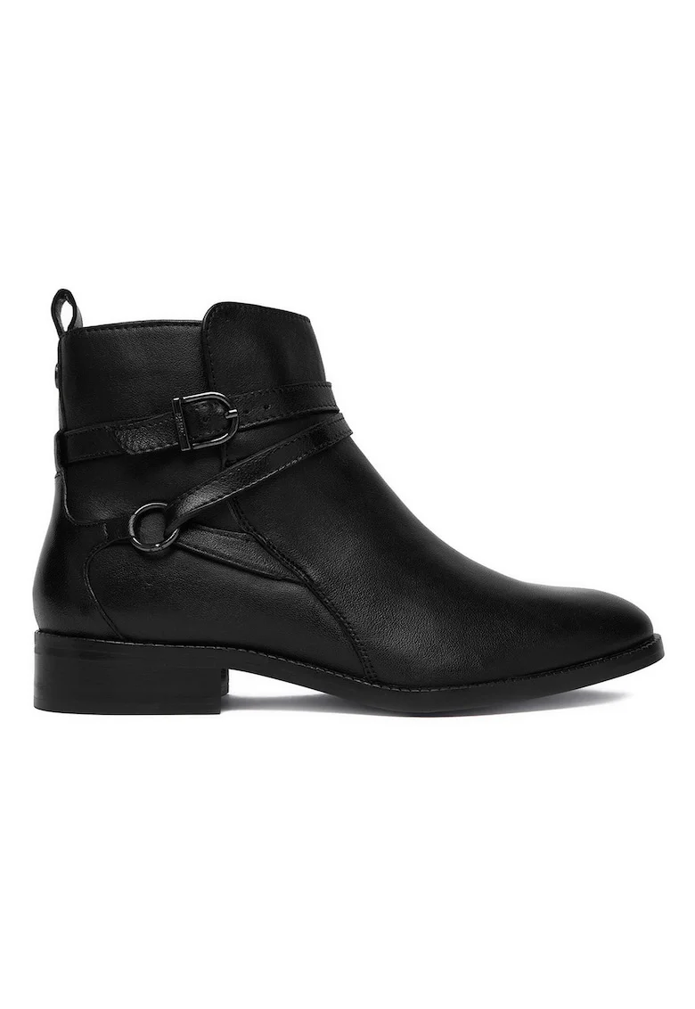Botine dama  din piele naturala, Negru