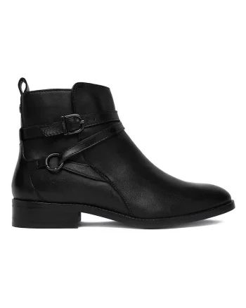 Botine dama  din piele naturala, Negru