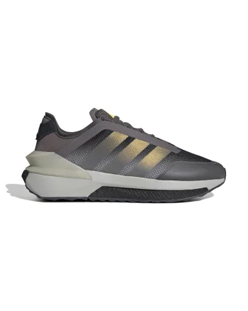 Pantofi sport de piele ecologica si material textil Avryn, Auriu/Gri carbune