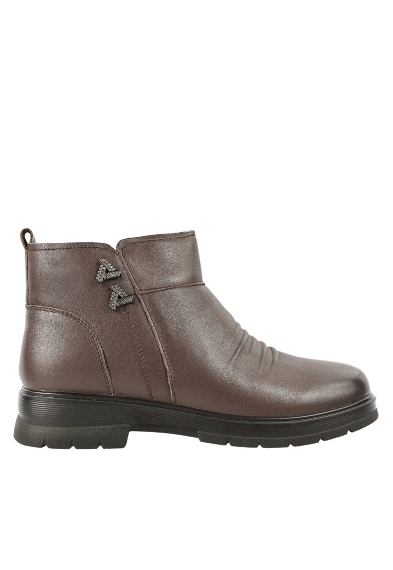 Ghete casual, dama,  M705, maro, piele naturala, Maro