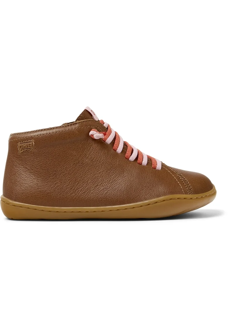 Pantofi sport mid-cut din piele Peu Cami 8497, Maro scortisoara/Roz pastel
