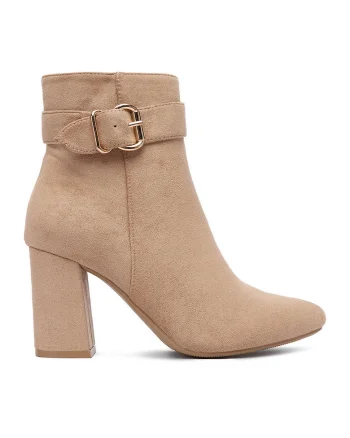 Botine dama HX18052A-61,  Textil, Bej,