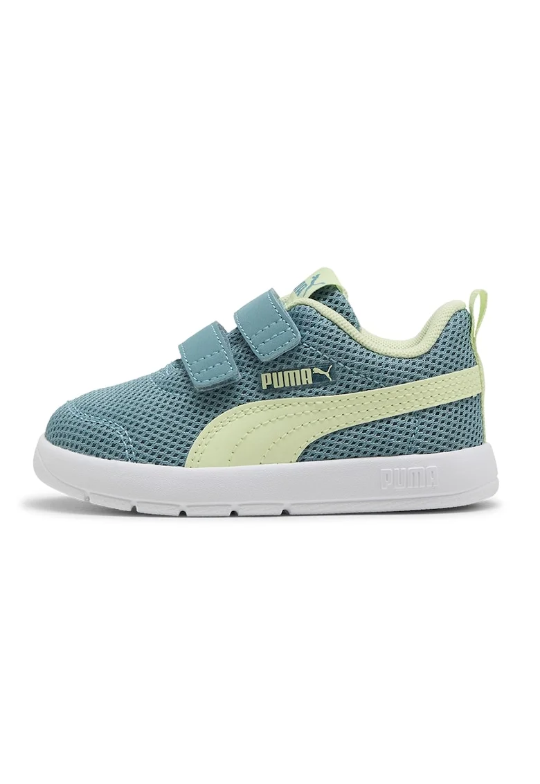 Pantofi sport Courtflex de plasa cu velcro, Galben pal/Verde pal/Alb optic