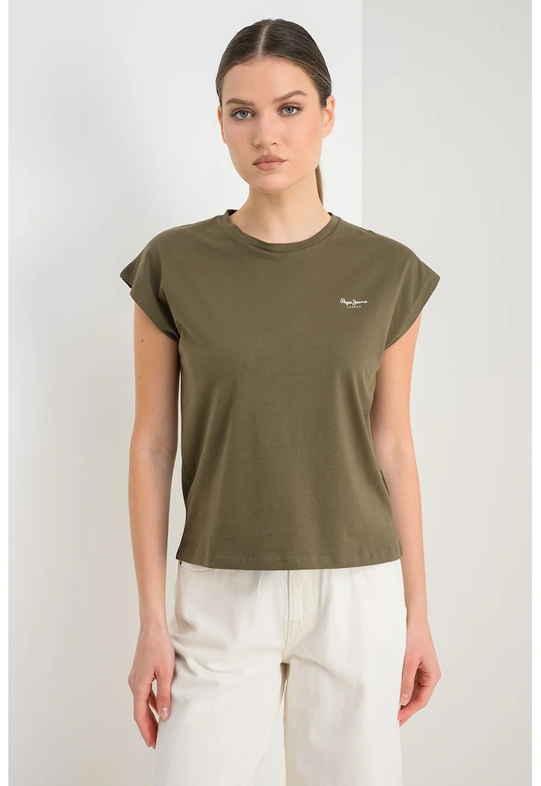 Tricou din bumbac Bloom, Kaki inchis