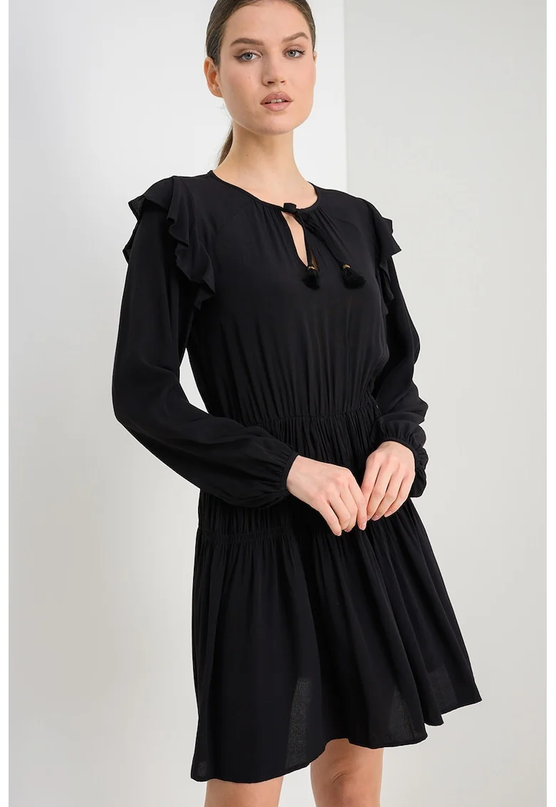 Rochie cu volane Emma, Negru