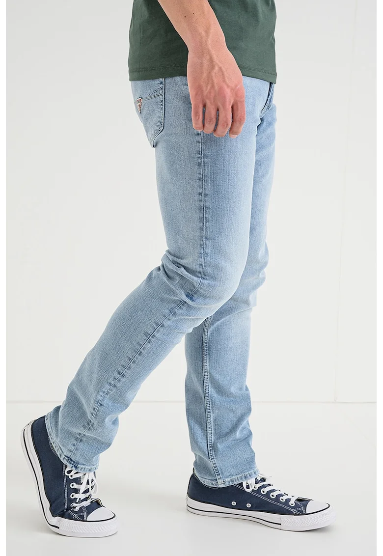 Blugi slim fit cu croiala conica Finley, Albastru deschis