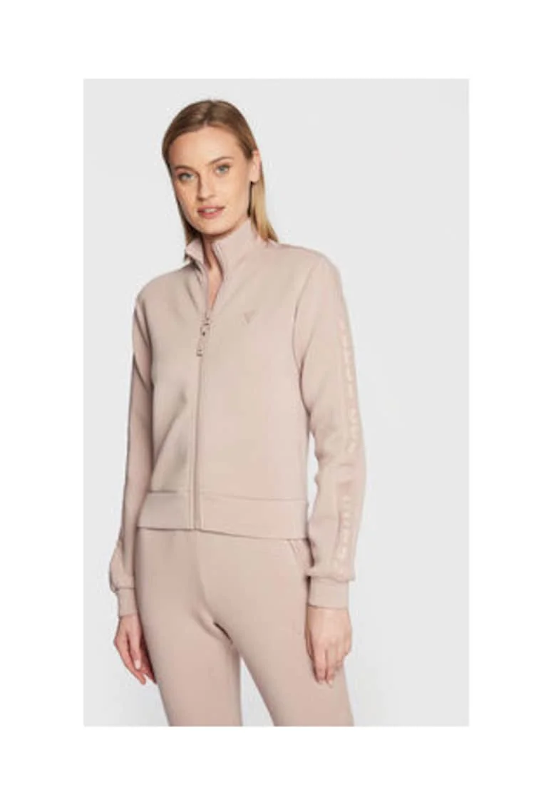 Bluza cu fermoar pentru fitness, Bej