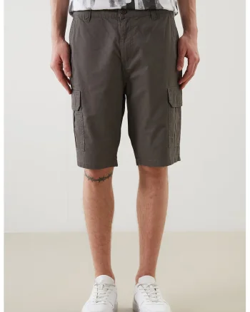 Pantaloni scurti cargo din bumbac, Gri inchis