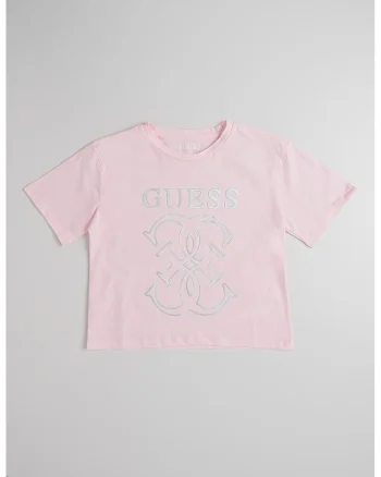 Tricou cu imprimeu logo, Roz pastel/Argintiu