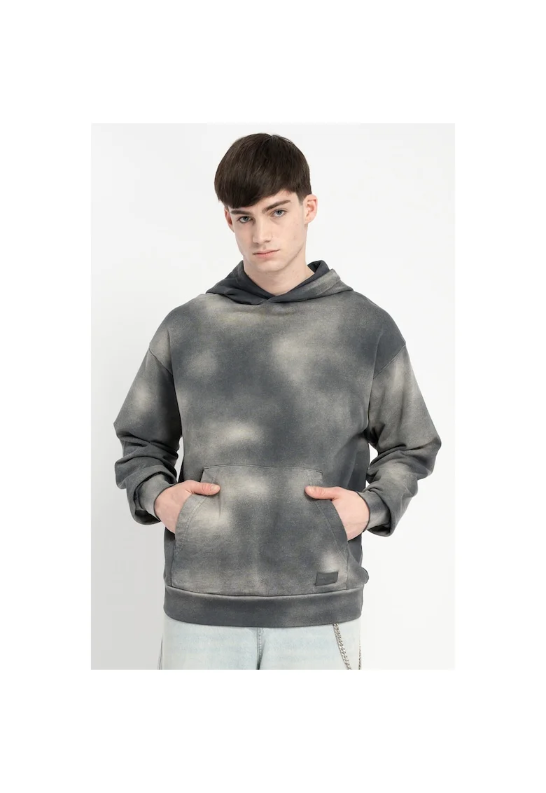 Hanorac cu imprimeu tie-dye, Gri