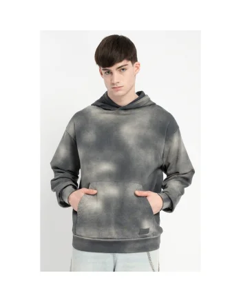Hanorac cu imprimeu tie-dye, Gri