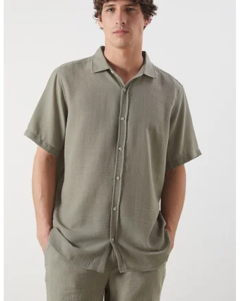 Camasa regular fit cu nasturi, Grej