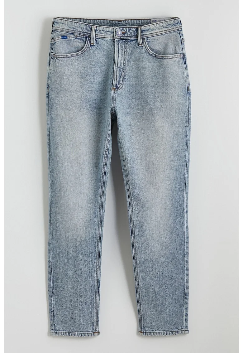 Blugi slim-fit cu talie medie, Albastru deschis