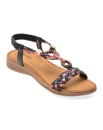 Sandale IMAGE negre, 920, din piele ecologica
