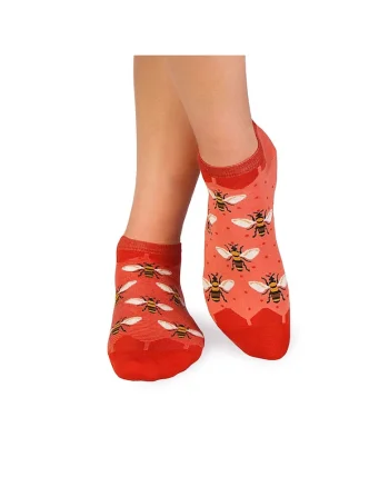 Sosete scurte bambus, FINE BAMBOO Sneaker Bees - Orange