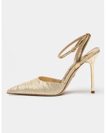 Pantofi slingback de piele Osha, Auriu metalizat
