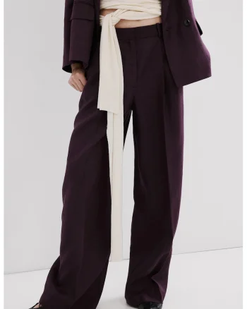 Pantaloni drepti de in, Violet pruna