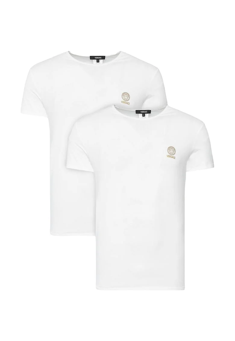 Set 2 tricouri Barbati,  Slim fit, Alb, Alb