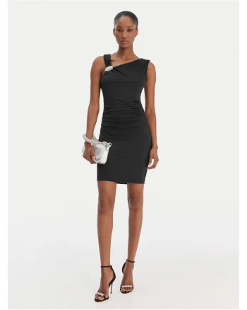Rochie cocktail,  poliester, negru, Negru