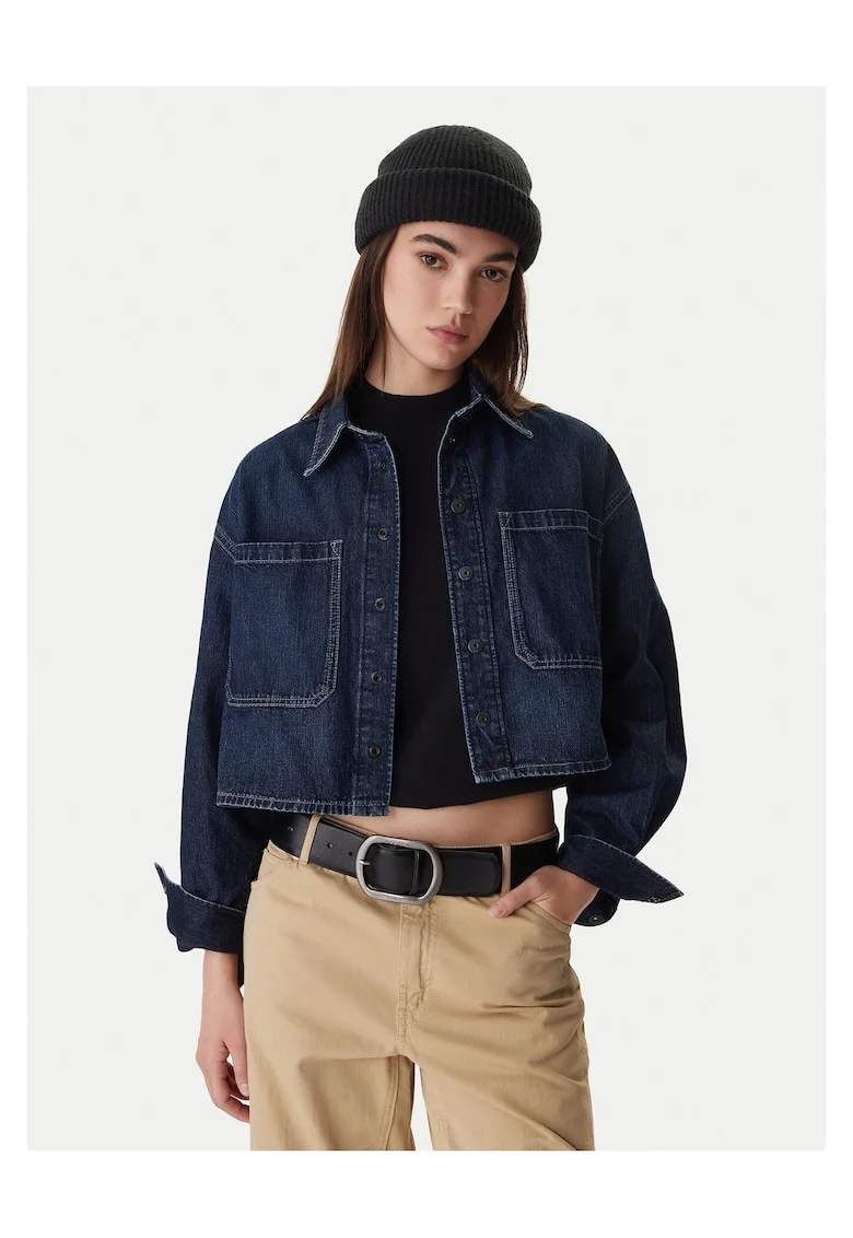 Camasa din denim G-Star Raw, bumbac, bleumarin, pentru femei, Bleumarin