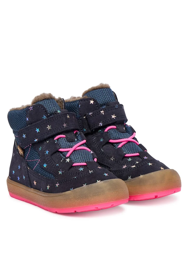 Ghete  piele naturala, albastru, Velcro, Albastru