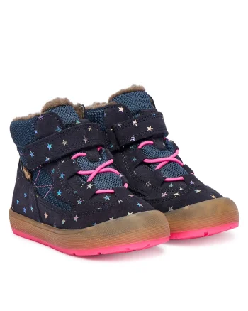 Ghete  piele naturala, albastru, Velcro, Albastru