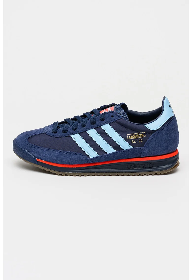 Pantofi sport SL 72 RS de piele intoarsa cu insertii din material textil, Rosu/Albastru pastel/Bleumarin