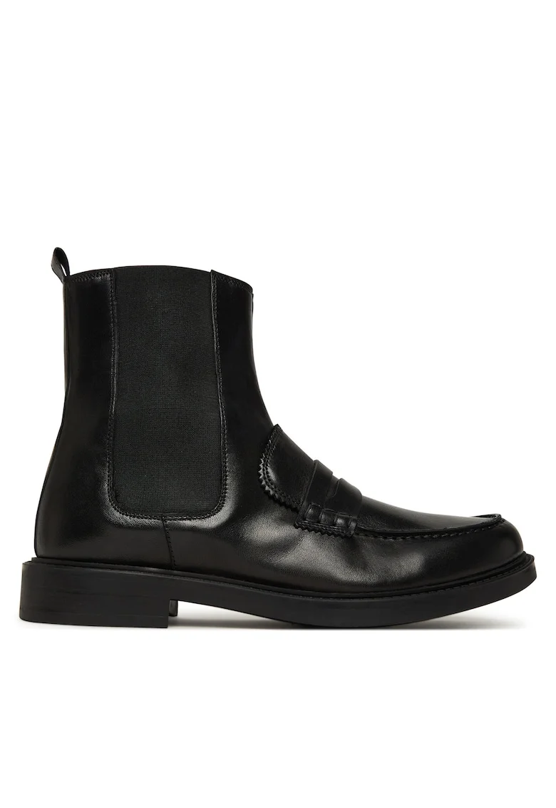 dama,  piele naturala, negru, Negru