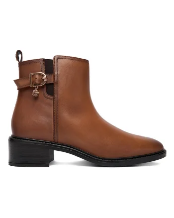Botine  din piele naturala, Maro