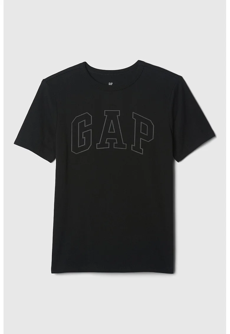 Tricou de bumbac cu logo, Negru