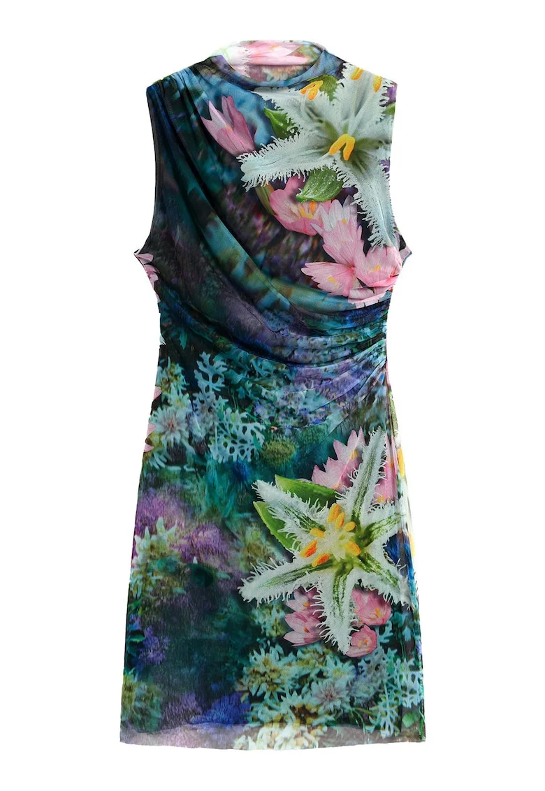 Rochie de vara  floral, Verde