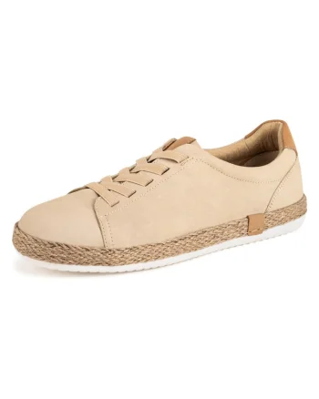 Pantofi dama,  piele naturala, bej, cu sirete elastice, Bej
