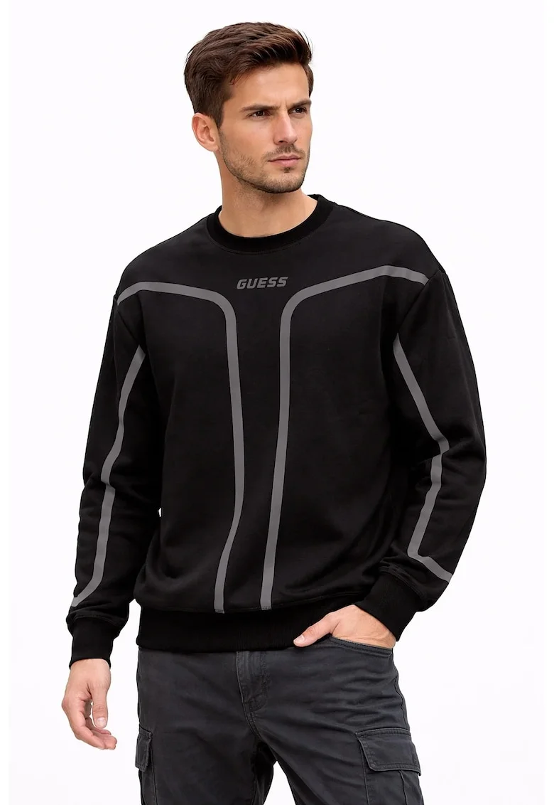 Bluza de trening cu detalii contrastante, Negru