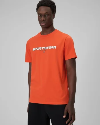 Tricou barbati  bumbac, portocaliu, regular, confortabil
