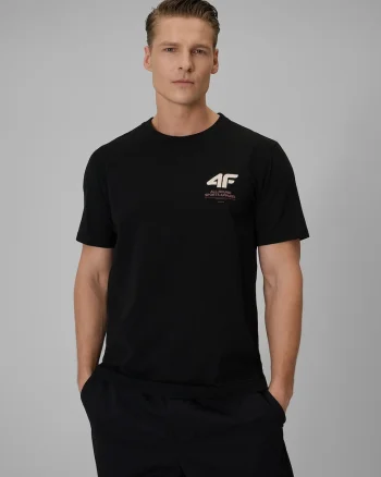 Tricou barbat  negru, simplu, bumbac