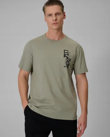 Tricou barbati,  khaki, bumbac, imprimeu