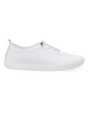 Pantofi sport din piele cu imprimeu uni si profil jos