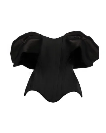 Corset cu maneci bufante, Negru