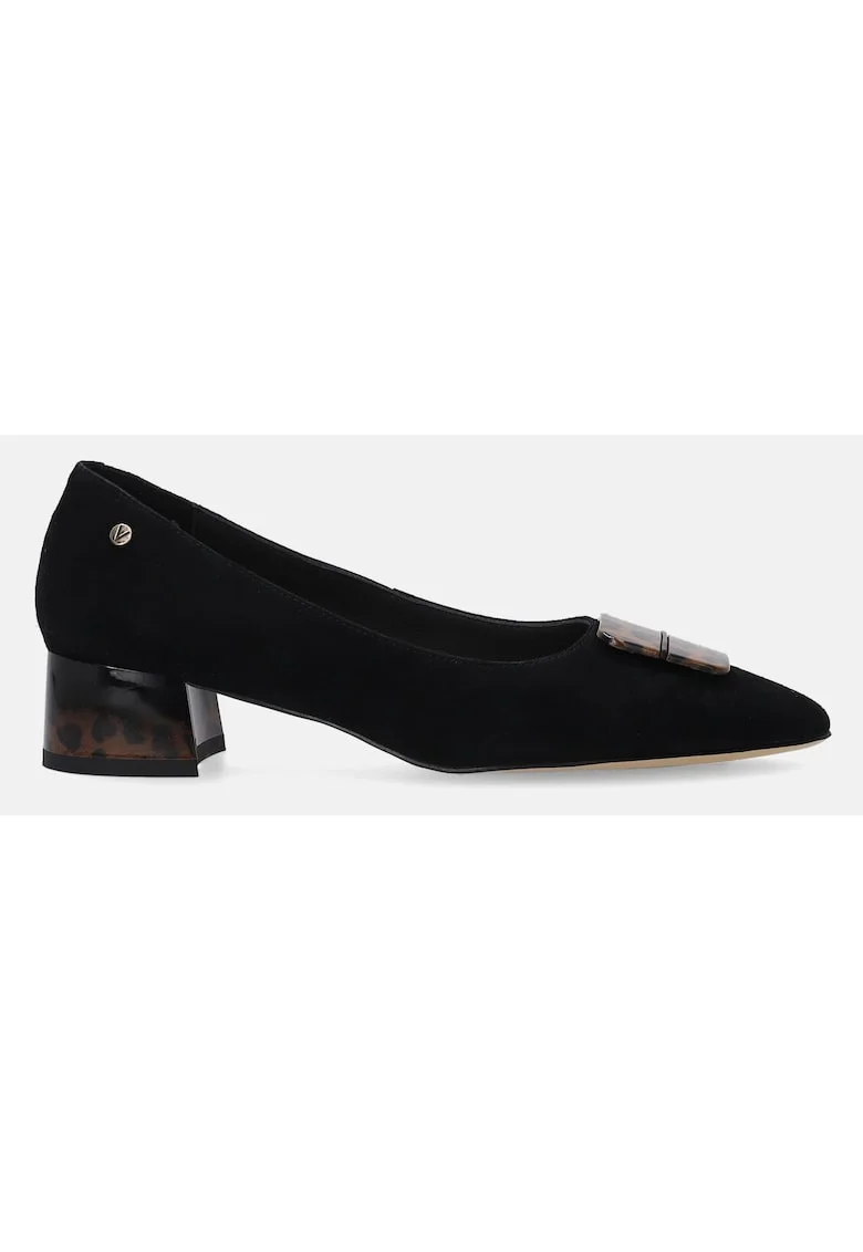 Pantofi din piele intoarsa cu toc mic