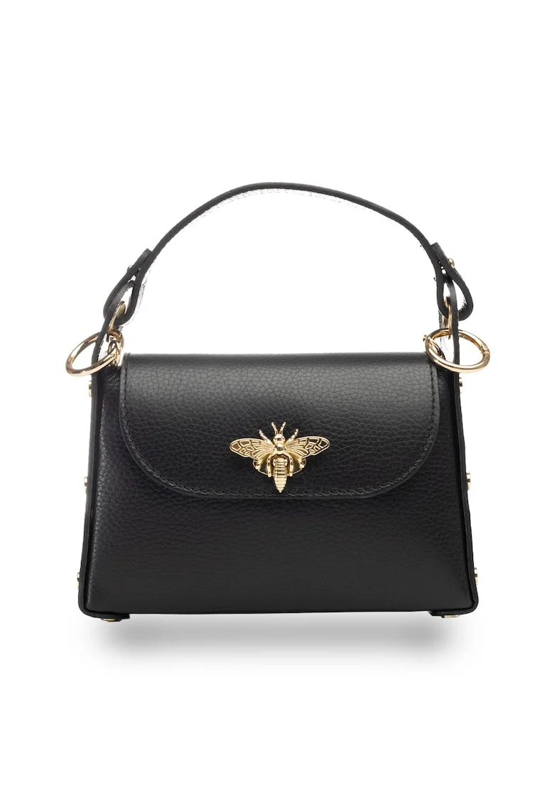 Geanta dama, piele naturala, Iris, Negru, 6*20*13