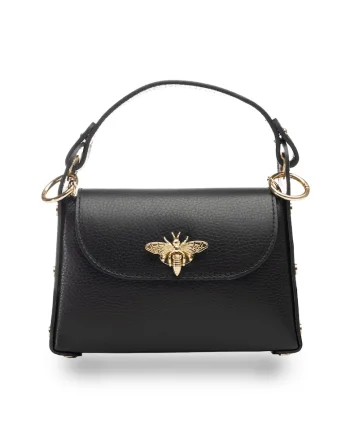Geanta dama, piele naturala, Iris, Negru, 6*20*13