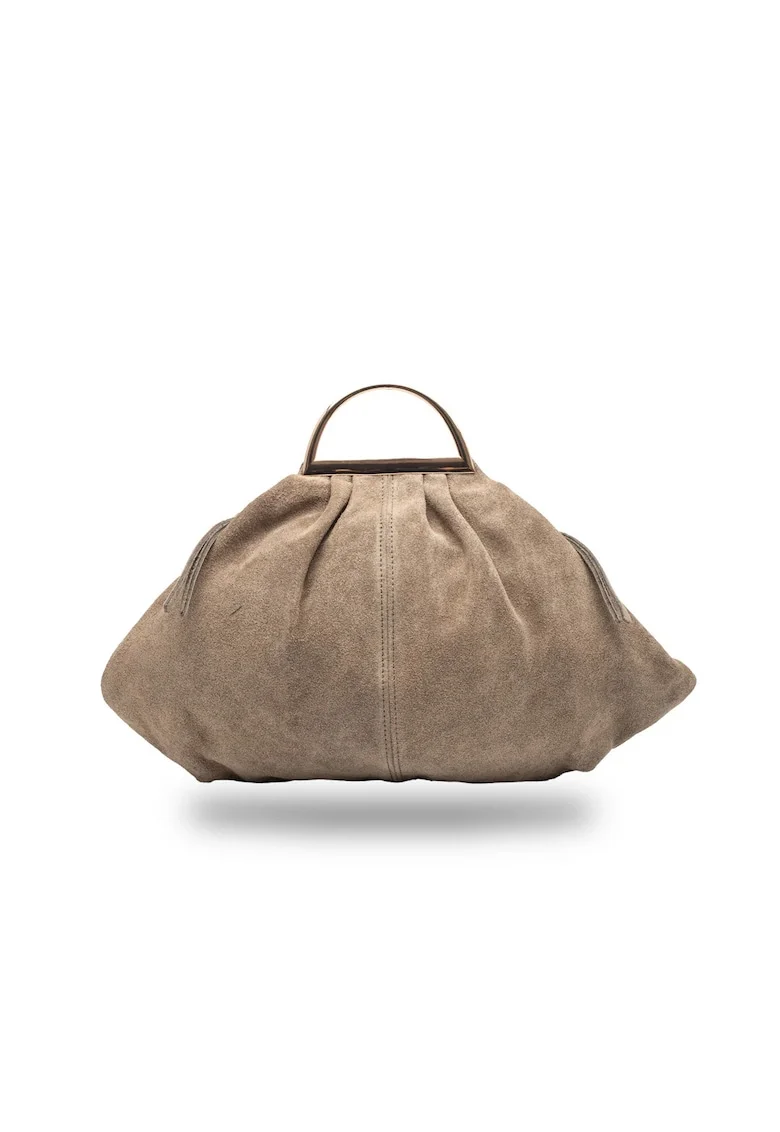 Geanta dama din piele naturala taupe Monica